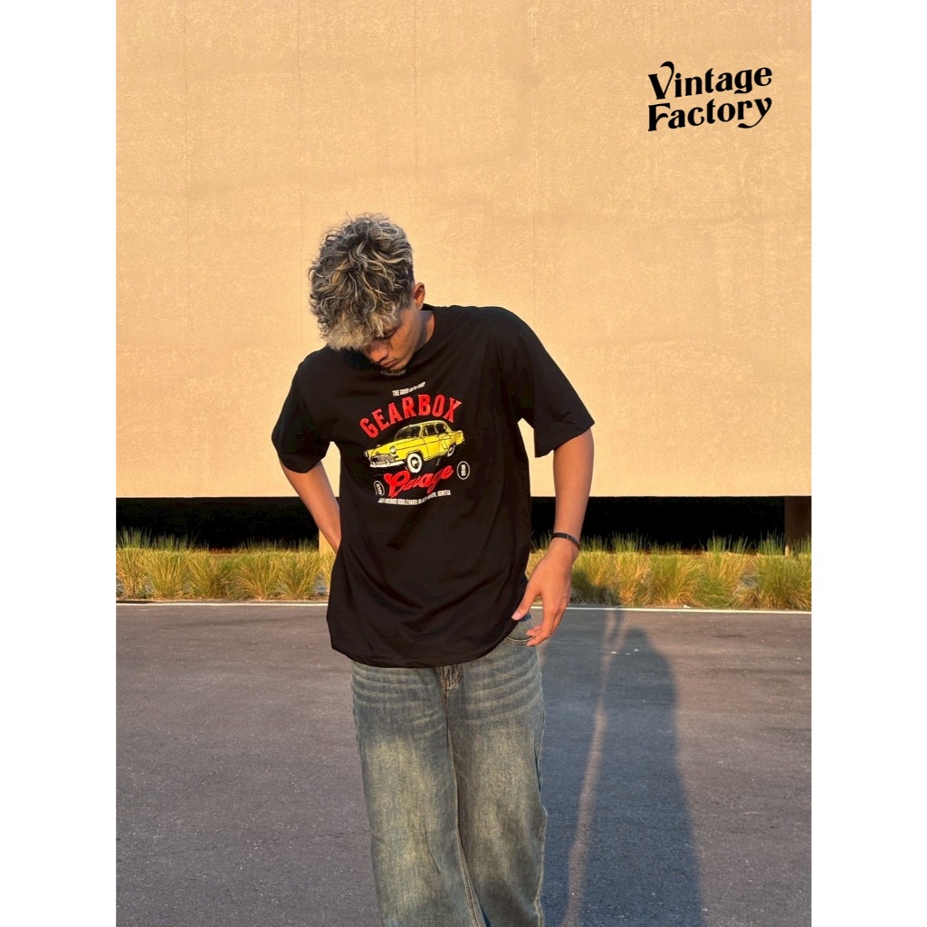 Vintage Factory เสื้อยืด Gearbox Garage - ผ้าคอตตอนแท้ (พร้อมส่ง)