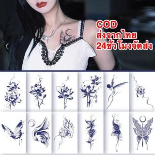 COD ส่งจากไทย⚡Magic tattoo ผีเสื้อ สติ๊กเกอร์รอยสัก กันน้ำ ร…