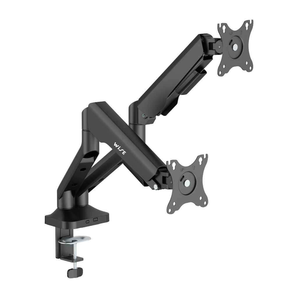 WISE DUAL MONITOR ARM - BLACK (2 ARM) (WIL-000001)