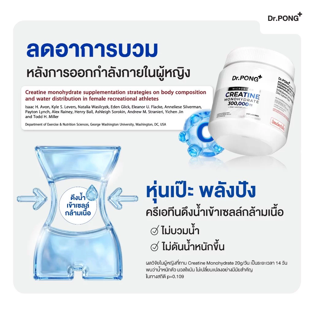 [ช้อปครบ รับฟรี] Dr.PONG MICRONIZED CREATINE MONOHYDRATE ครีเอทีน เพิ่มพลัง ฟิตหุ่น กล้ามเนื้อแน่น ฟื้นตัวไว thumbnail 7