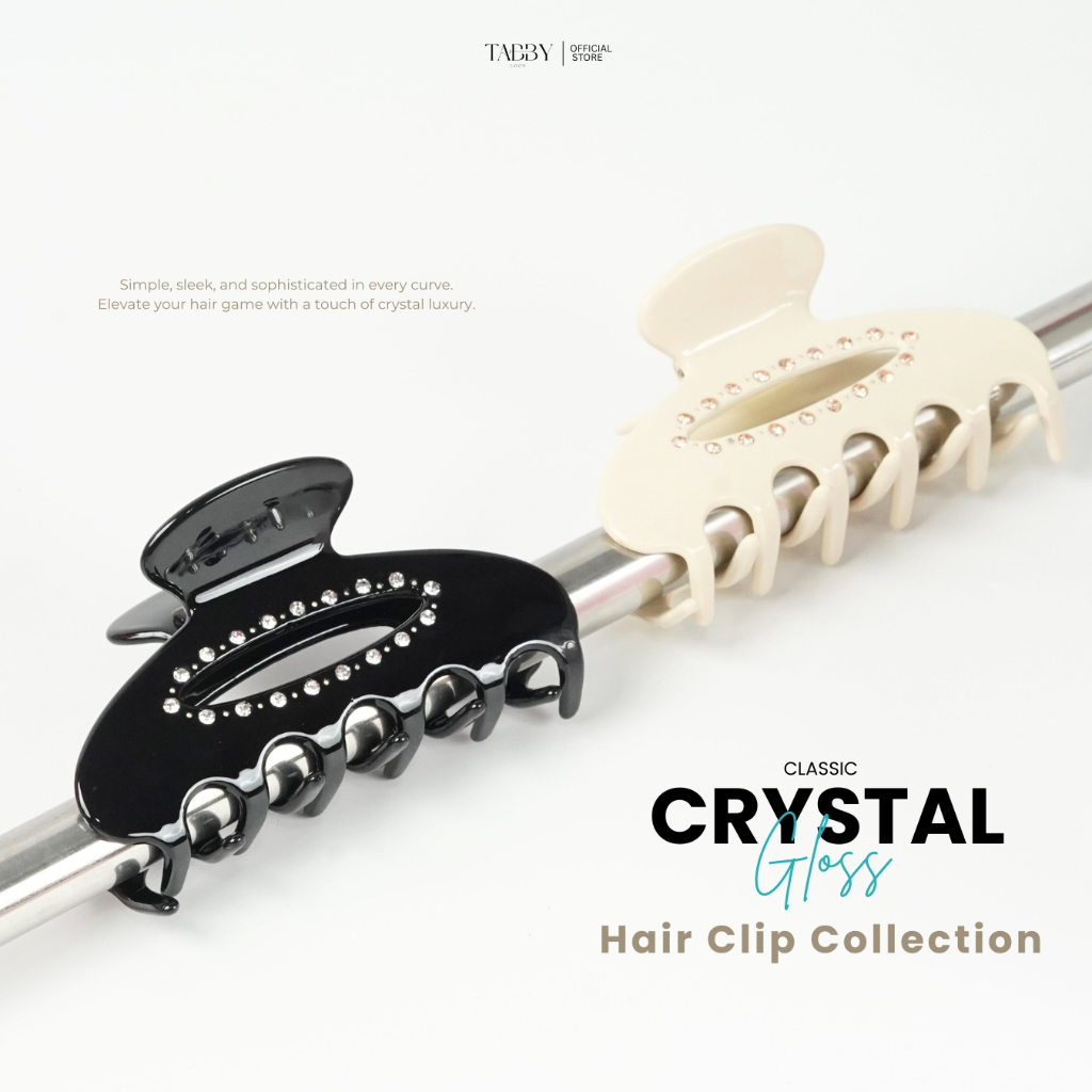 Tabby Loon Classic Crystal Gloss Hair Clip Collection ✨กิ๊บติดผมอซิเตท ประดับเพรชรอบ free box