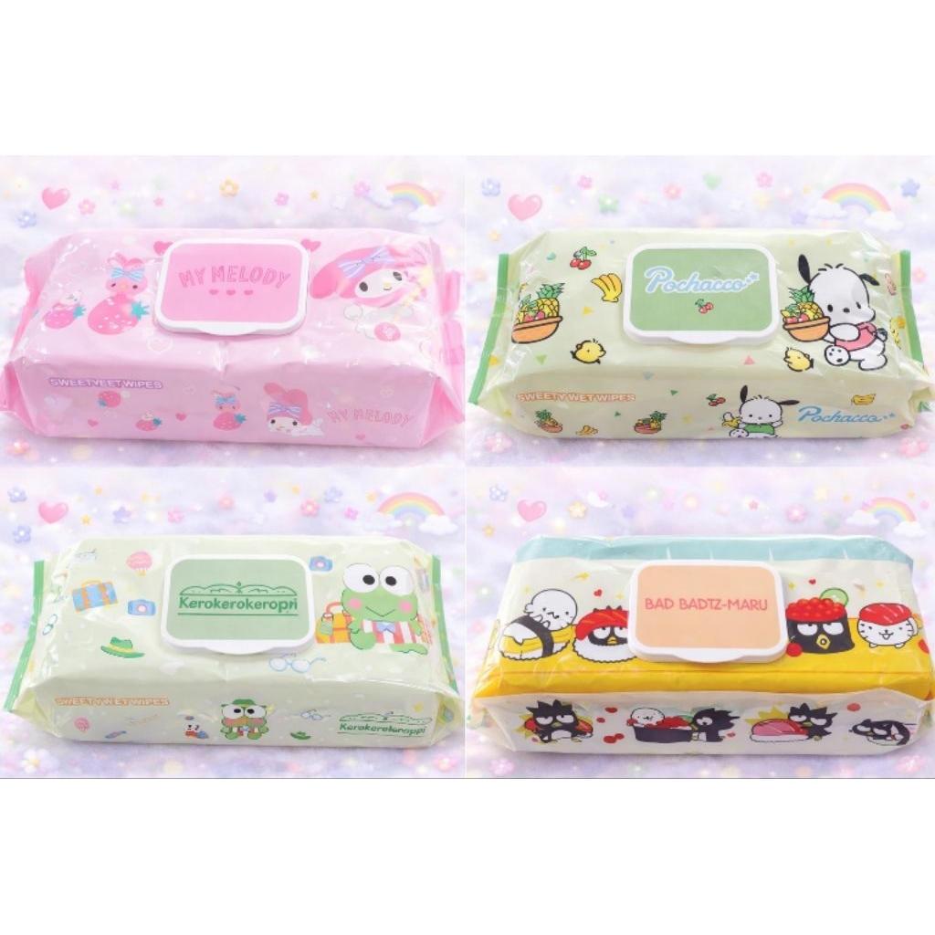 ทิชชู่เปียกแผ่นใหญ่ Sanrio 70 แผ่น ขนาด 20*24 ซม ของแท้ (สินค้าพร้อมส่ง)