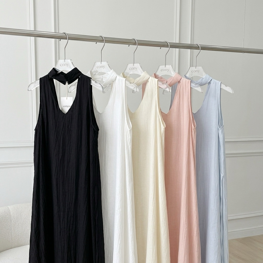conycolours | Jinny Dress เดรสแขนกุด + ผ้าคล้องคอ