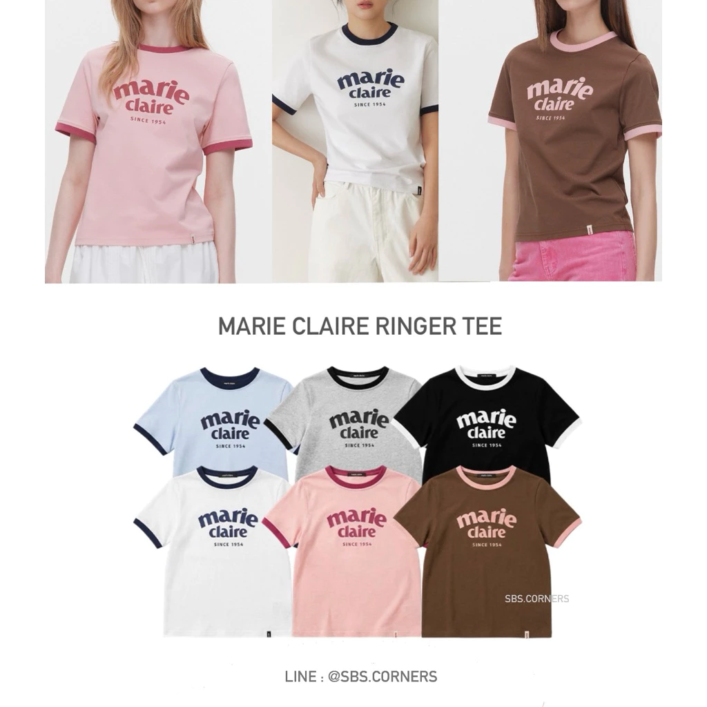 [พร้อมส่ง*โค้ดลด25%] Marie Claire Ringer Short Sleeve T-shirt 💕 สินค้าของแท้100%