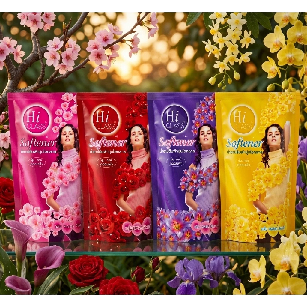⚡ส่งไว⚡ ✨ ไฮคลาส (Hi Class) น้ำยาปรับผ้านุ่ม สูตรนุ่มฟู...หอมนาน 450 มล. ✨
