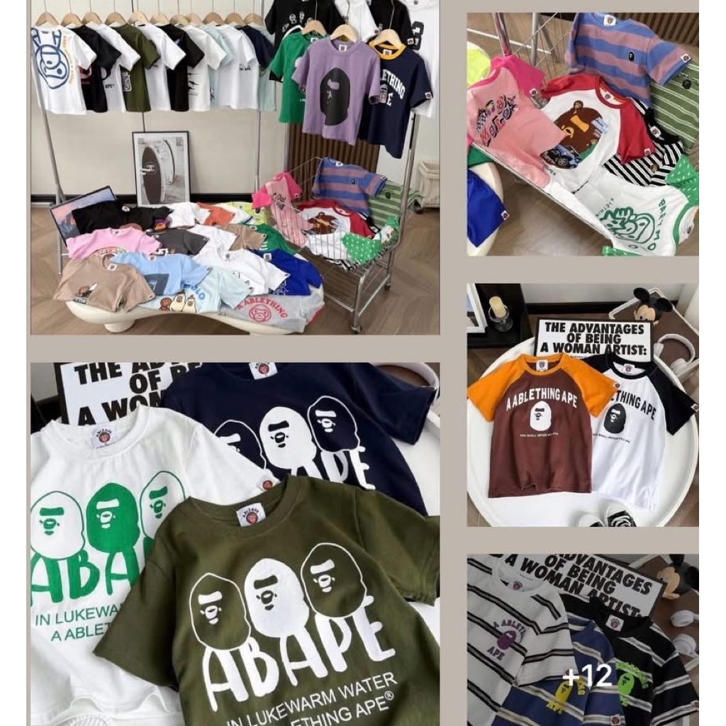 💥ส่งไว  เสื้อยืดเด็ก Bape งานผ้าดีมาก ลายใหม่ๆ หล่อๆค๊าาา