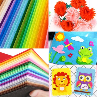 ผ้าสักหลาดเนื้อนิ่ม 40 สี หนา 1 มิล เย็บตุ๊กตา งานประดิษฐ์ DIY เนื้อแน่น ขอบไม่รุ่ย หลายขนาด