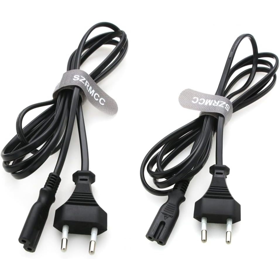 สายไฟฟ้าแปลงขาแฟ้บยุโรป 2 ขา เป็น IECC7 รูปหัวใจ 8 สายต่อขยาย สำหรับแล็ปท็อป จอภาพ เครื่องพิมพ์ ทีวี