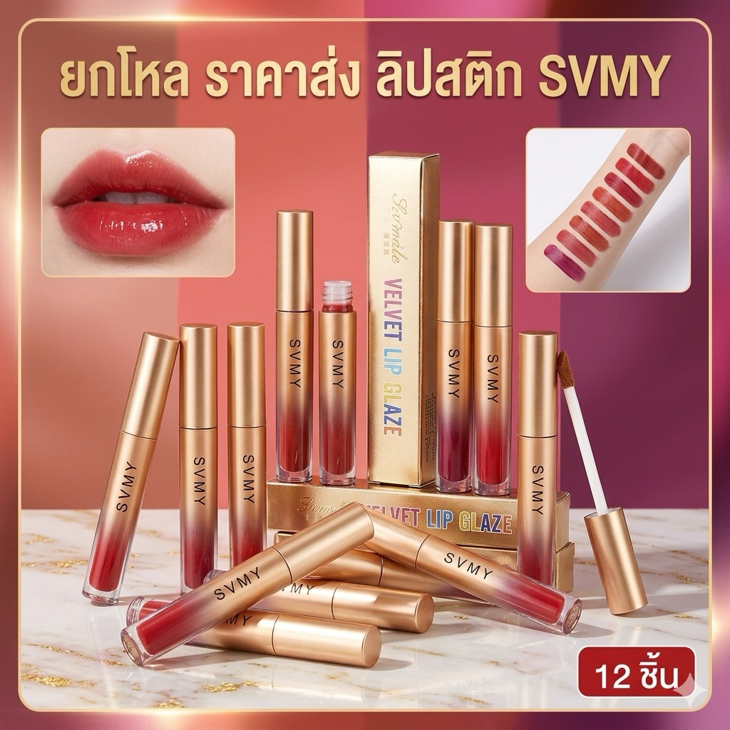 ลิปสติกคละสี ได้ 12 แท่ง T0093