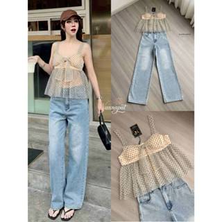 เช็คสินค้าก่อนสั่งซื้อNANNAPATชุดเซ็ตเสื้อสายเดี่ยวโทนสีพีชล…