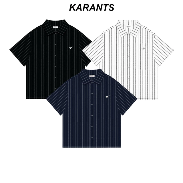 Karants เสื้อเชิ้ตผ้าซาติน Cropped Boxy ตกแต่งด้วยขอบโลหะเรียบ สำหรับผู้ชายและผู้หญิง Unisex - KR262