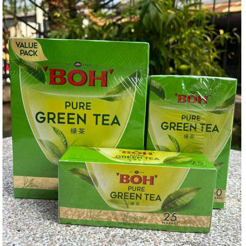ชาเขียว BOH Pure Green Teabag ขนาดซอง (25/50/100) ชาเขียวบริสุทธ์