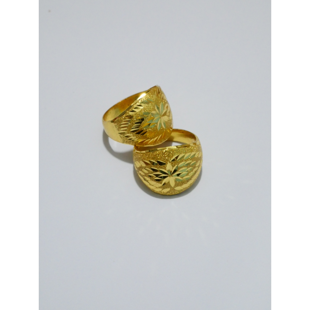 APPLE GOLD SHOP  รหัส RN-10  (แหวนลายตัดดอกไม้ ทองเคลือบแก้ว ) ทองหนัก 1 บาท