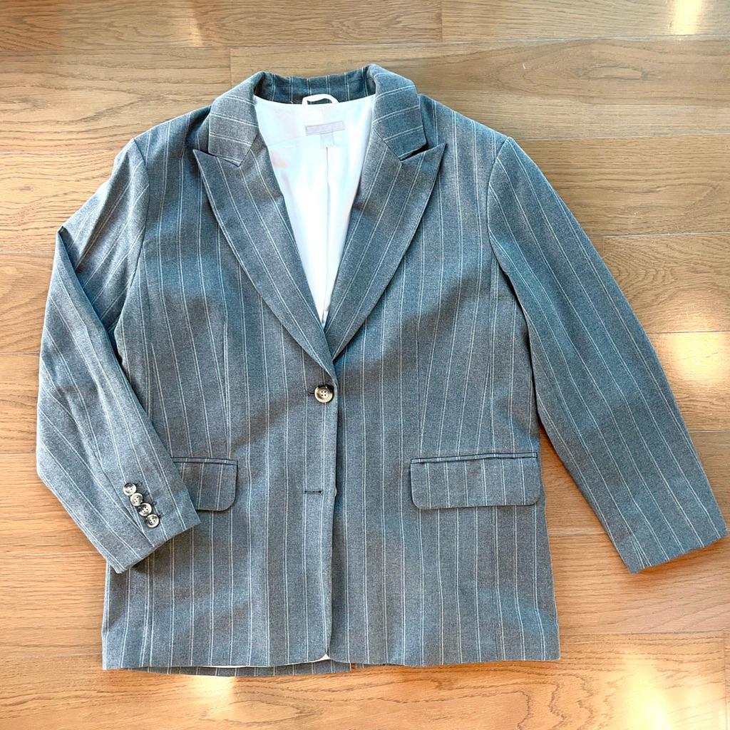 H&M - Blazer สีเทา ทรงใหญ่ ไซส์ S