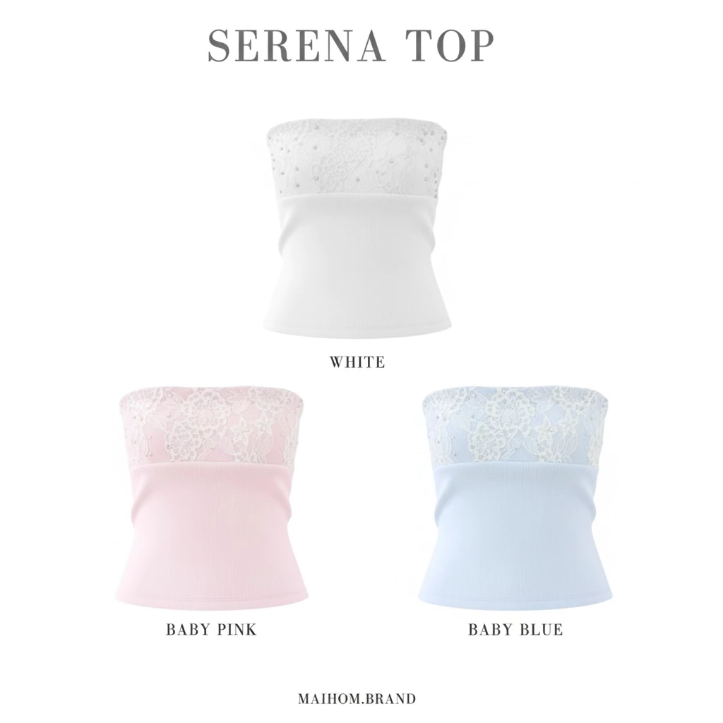 Maihom - Serena top เสื้อเกาะอกลูกไม้