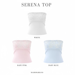 Serena top : เสื้อเกาะอกลูกไม้  ( อ่านไซส์ก่อนสั่งทุกครั้งนะ…
