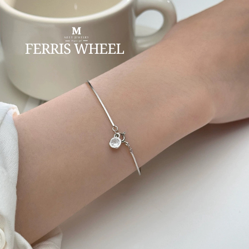 MEET💕กำไลเงิน Ferris Wheel กำไลเงินแท้ สร้อยข้อมือปรับได้ กำไลแฟชั่น กำไลข้อมือเงินแท้ กำไลเพชร