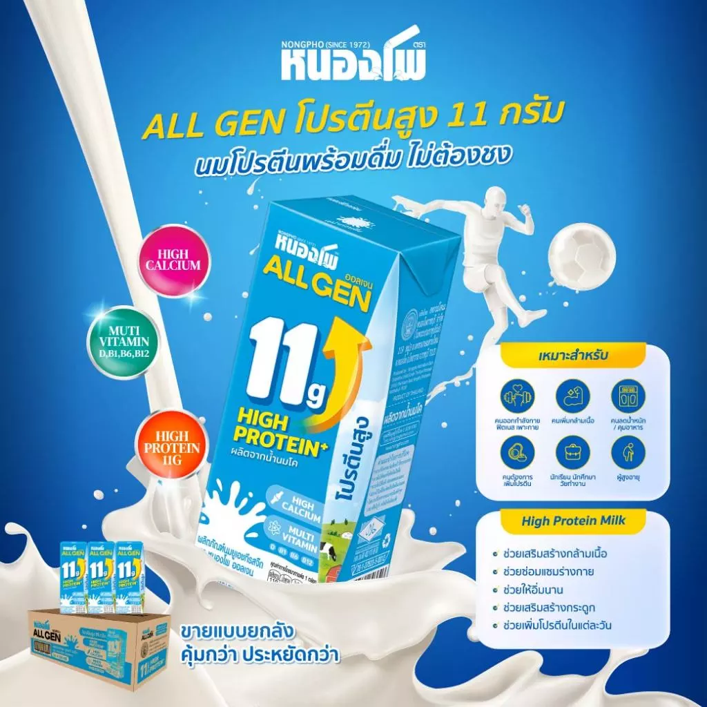 นมหนองโพ ออลเจน ยูเอชที 180 มล. 24 กล่อง