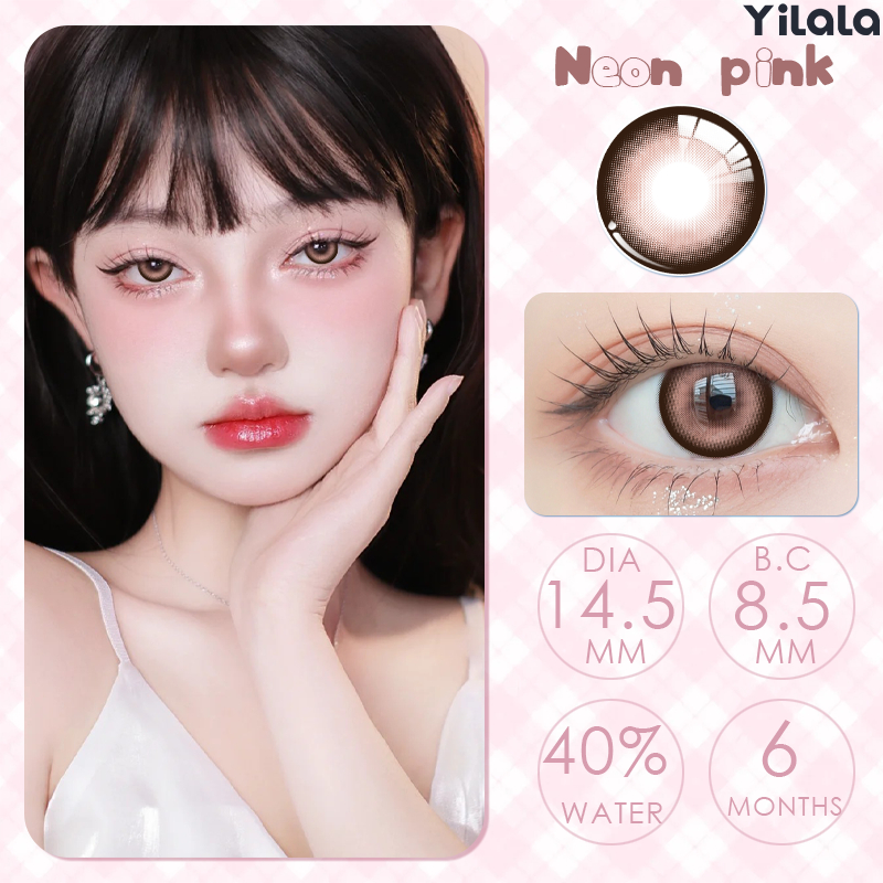 Yilala คอนแทคเลนส์สี กำลังเลนส์: 0.00 ถึง -4.50 ชมพู / น้ำเงิน / น้ำตาล / เทา ดวงตาใสเป็นธรรมชาติ สว่างอ่อน  2 ชิ้น