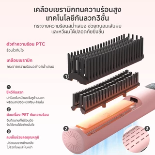 Simplus หวีไฟฟ้า Cool Air ลมเย็นล็อกทรง ตัวโค้ง เพิ่มวอลลุ่ม ผมพองสูง 220g เบา ไม่เมื่อยมือ ใช้ได้ทั่วโลก ZFSH004