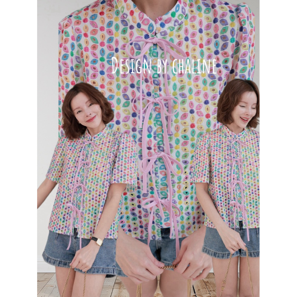 [เข้าใหม่ พร้อมส่ง] Chaline เสื้อคอตตอนญี่ปุ่น สีน่ารัก เนื้อผ้าใส่สบาย