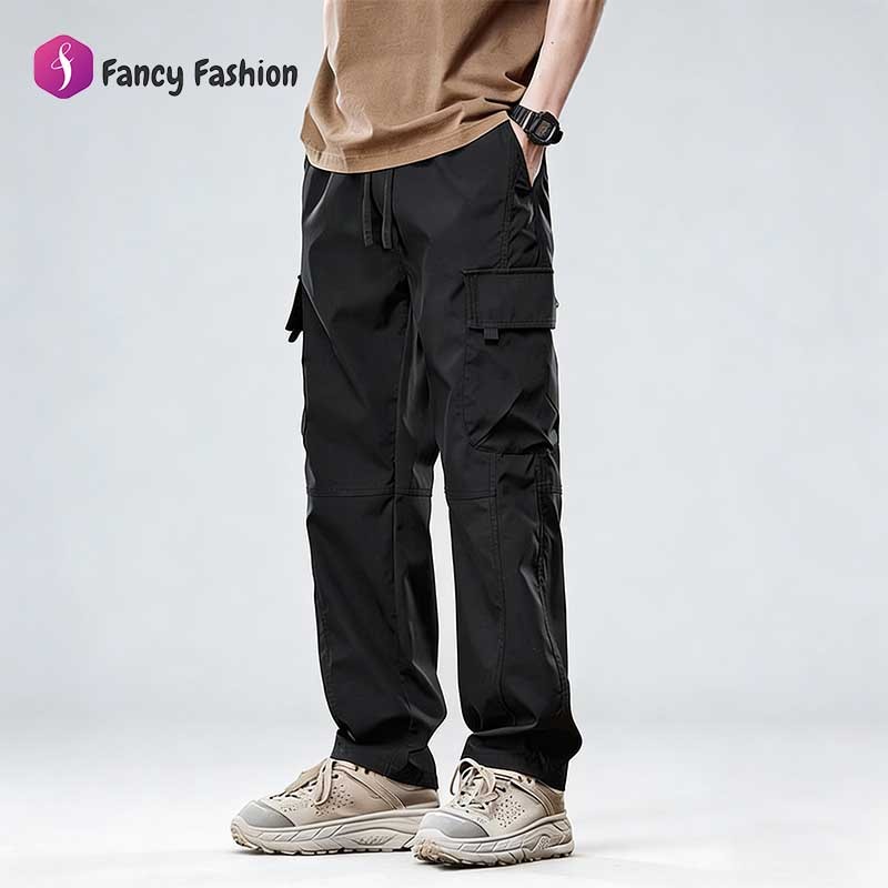 Fancy Fashion กางเกงวอร์ก ถุงมาก สีดำ-สีเบจ สบายฟังก์ชันอล ใช้ได้ทุกโอกาส