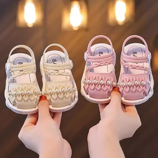 Babyonline(X070)2A1-OF1 (ส่งด่วน1วัน)รองเท้าแตะรัดส้นยางPVCสำหรับเด็กผู้หญิง ที่ติดตีนตุ๊กแก กันน้ำได้