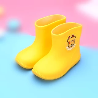 Babyonline(X079)2B10-11 (ส่งด่วน) รองเท้าบูทกันฝนสำหรับเด็กลายน่ารักยางPVC กันลื่น กันน้ำ เดินสะดวก
