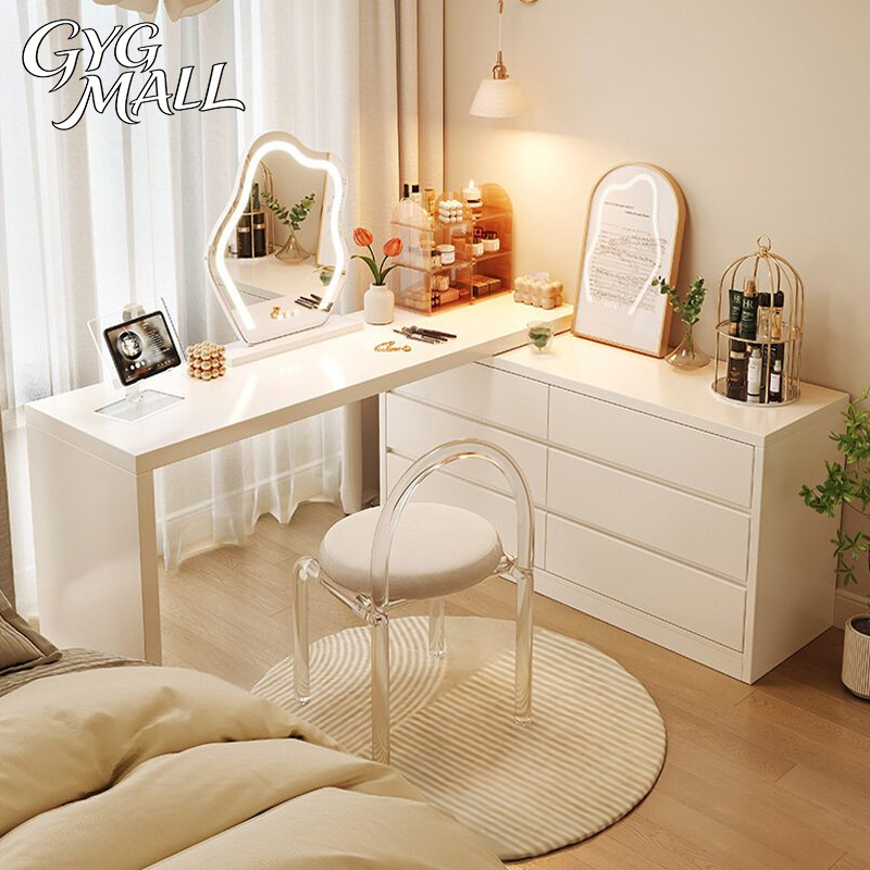 GYG【ฮิตในหมู่สาวๆ】โต๊ะเครื่องแป้ง/โต๊ะแต่งหน้า ยาวได้ 60/80/120cm Dressing Table สามารถปรับทิศทางได้ 360°
