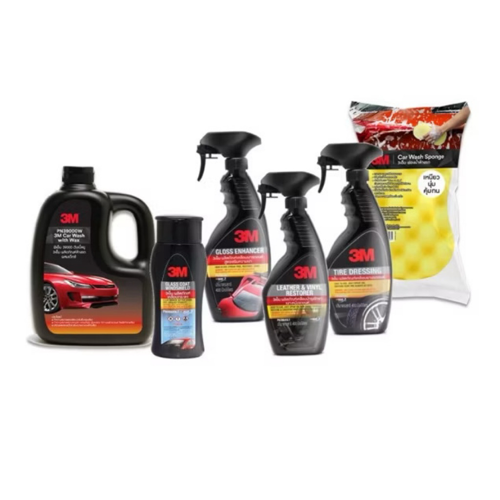 3M แชมพูล้างรถ PN39000W +PN08889LT+PN39034LT+PN39040LT+PN39042LT+ฟองน้ำ 3M
