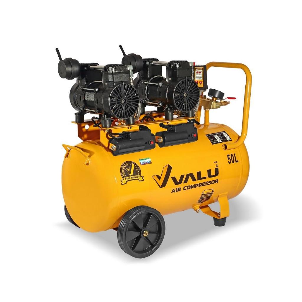 VALU ปั๊มลมออยล์ฟรี (OIL FREE) กำลังไฟฟ้า 1,560 วัตต์ ถัง 50 ลิตร รุ่น E1560W01-50L และ ปั๊มลมออยล์ฟ