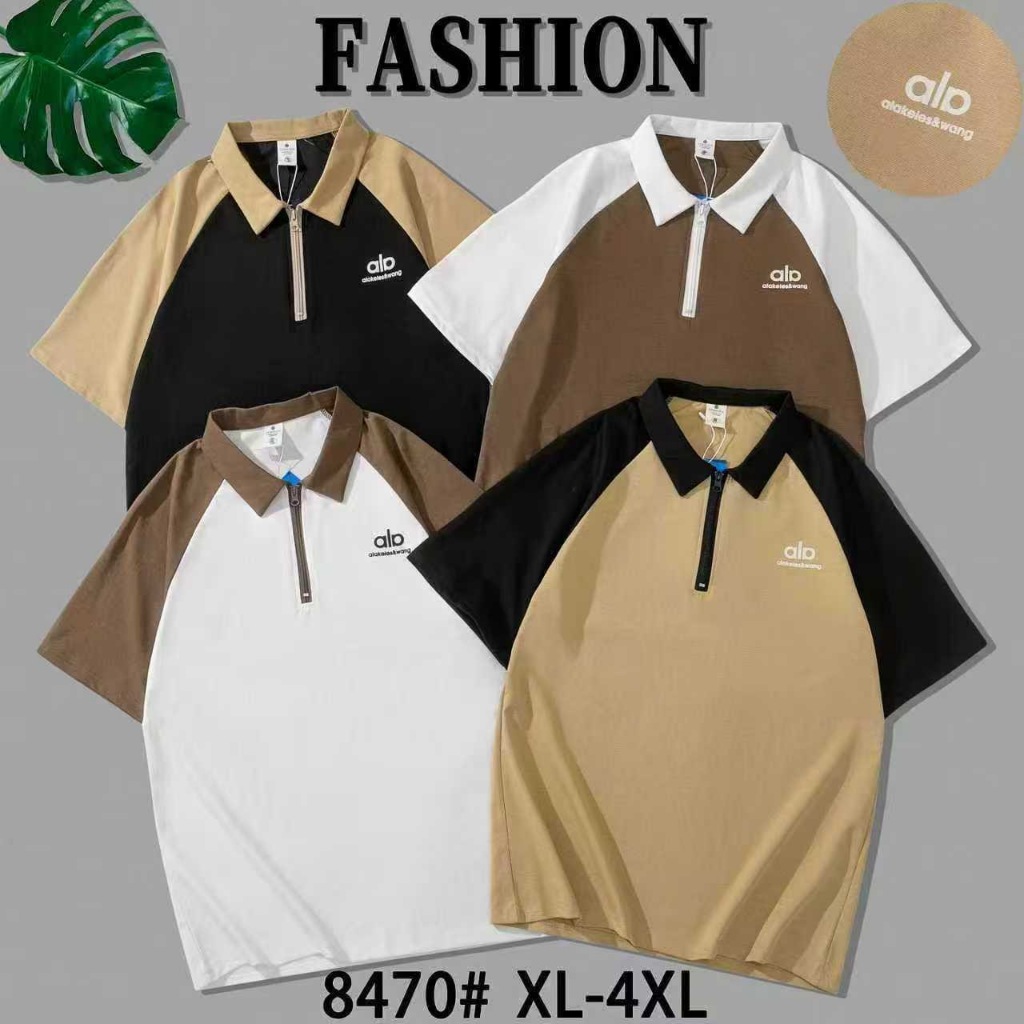 SHT8470#-225-XL-4XL เสื้อยืดแฟชั่นชาย เสื้อแขนสั้นคอปก 4สีให้เลือก ผ้าใส่สบาย