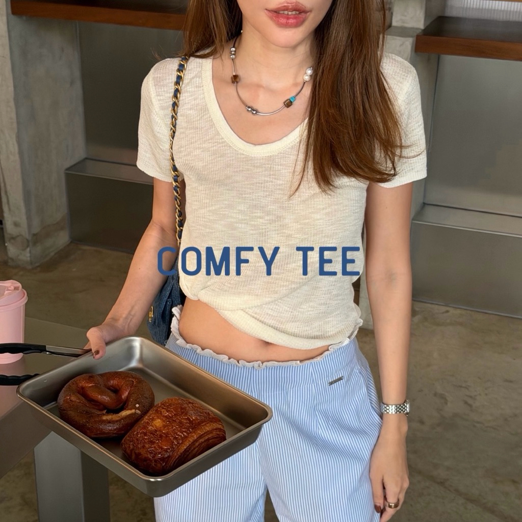 JARIN | COMFY TEE เสื้อยืดคอกลมผ้าไหมพรมเนื้อบางเบา