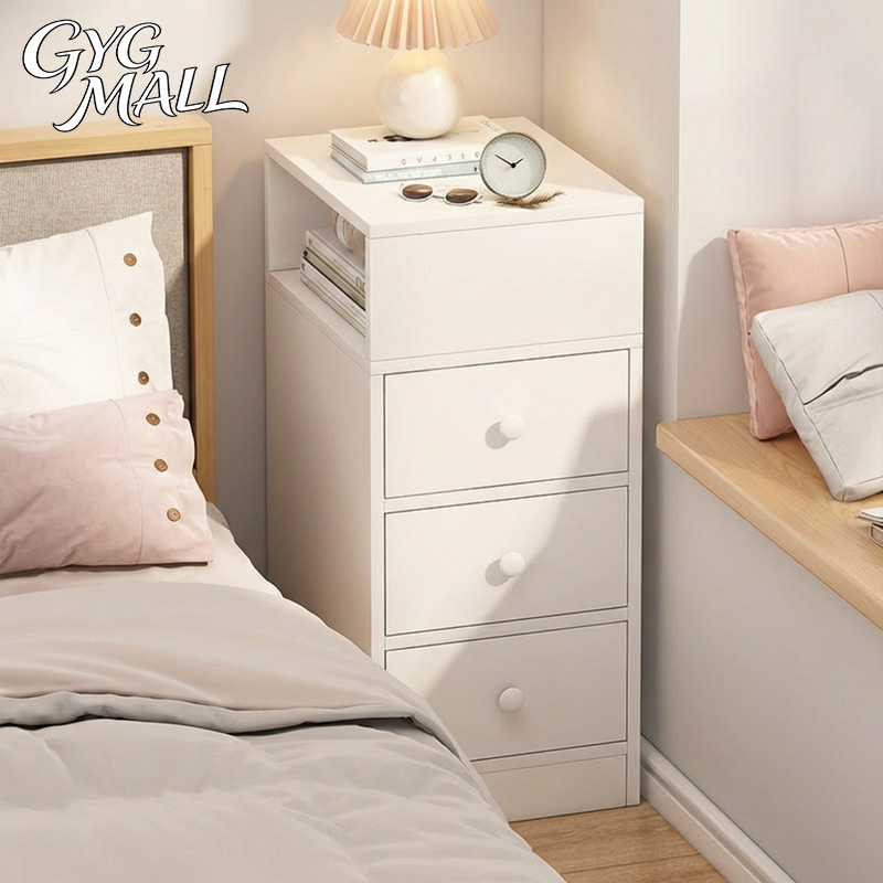 GYG โต๊ะข้างเตียง ข้างเตียง พร้อมชั้นวางลิ้นชัก เฟอร์นิเจอร์ห้องนอน ตู้เก็บของขนาดเล็ก สไตล์โมเดิร์น