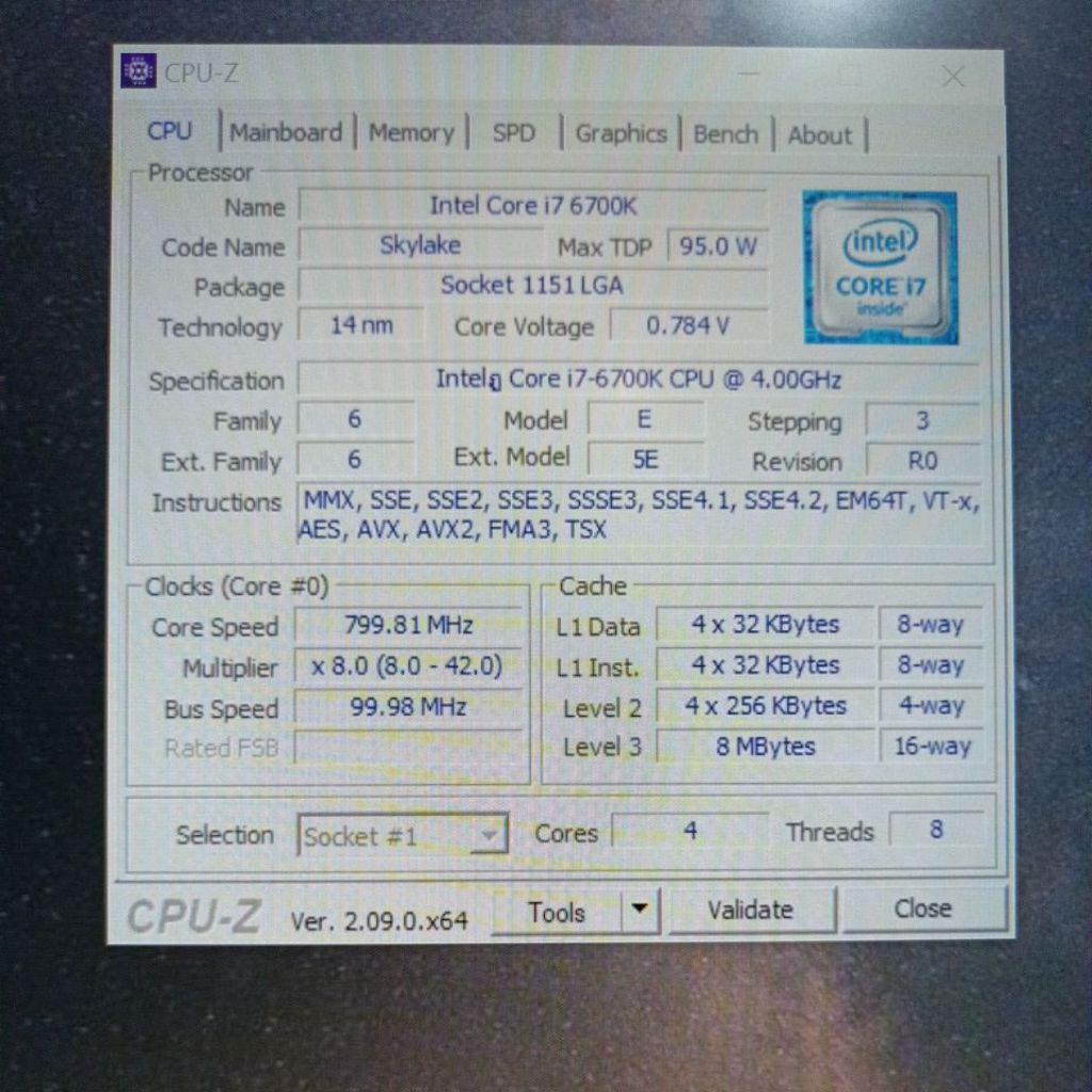 cpu gen6 i7 6700k มือ2  (1151)