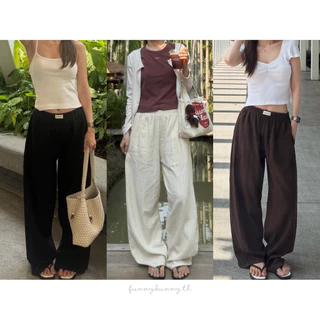 funnybunny - กางเกงผ้าด๊อบบี้ รุ่น Dobby pant กางเกงผ้าฝ้ายลายฉลุ ใส่สบายระบายอากาศได้ดี detail มีกระเป๋าสองข้าง