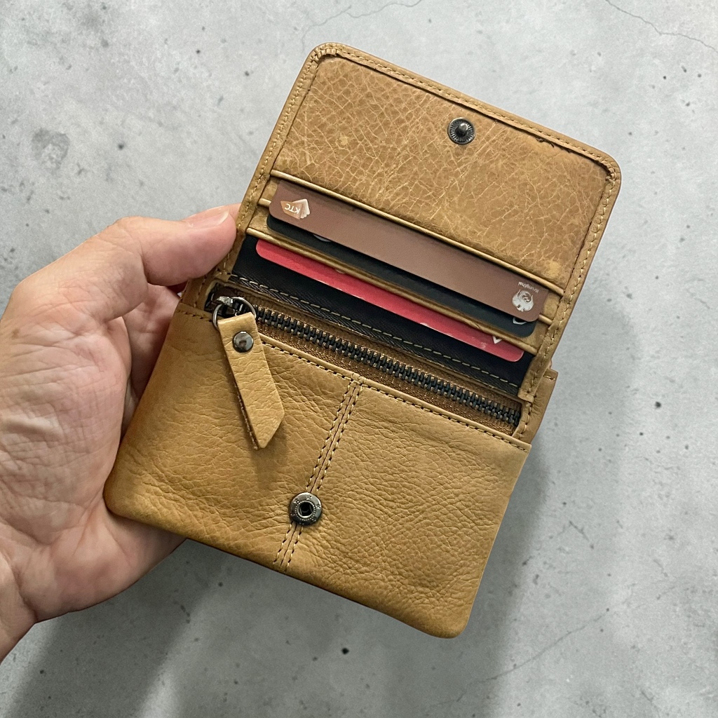 พร้อมส่ง - กระเป๋าหนังวัว กระเป๋าใบสั้น ใส่บัตร ใบเล็กกระทัดลัด Card Holder Top Grain Leather S4-41