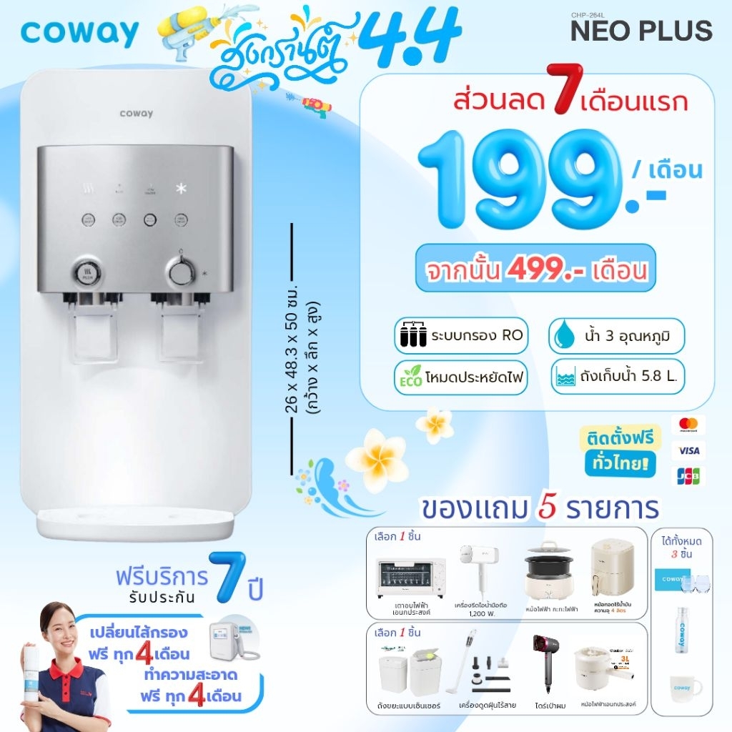 [ทักแชทก่อนสั่งซื้อ] เครื่องกรองน้ำ Coway Neo Plus (ราคาต่อเดือน) *พร้อมติดตั้งฟรี*