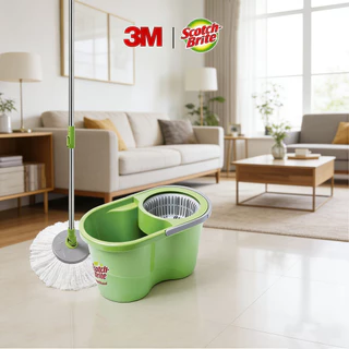 พร้อมส่ง🇹🇭 3M SCOTCH‑BRITE ECO DUAL WASH SPIN MOP BUCKET T7 ชุดไม้ถูพื้น 3M ถังปั่น 3M ไมโครไฟเบอร์ จัดส่งฟรี ของแท้ รีบ