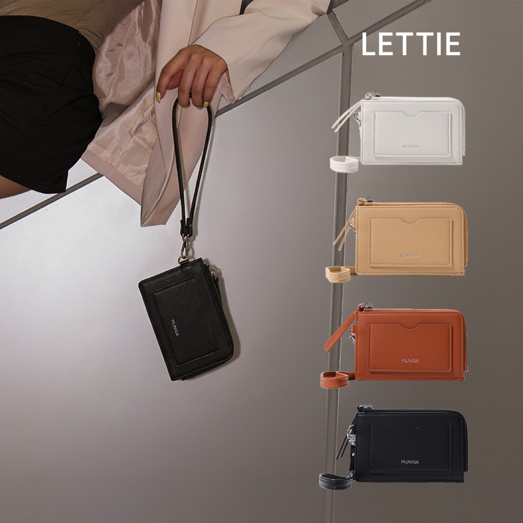 MUNIGA รุ่น Lettie card holder พร้อมช่องใส่เหรียญ ใส่บัตร มีสายคล้องมือ มีกล่องพร้อมส่ง‼️