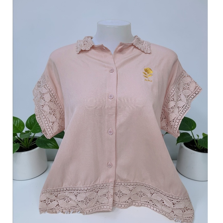 เสื้อคอปกผู้ใหญ่รอบอก38/42/44-46นิ้วผ้านุ่มใส่สบายไม่ร้อน เหมาะใส่ไปงานบุญ งานมงคล