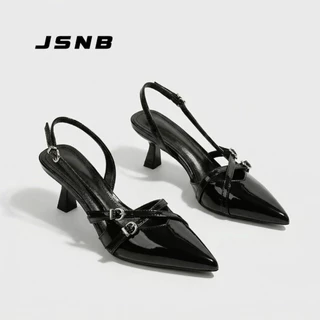 JSNB ส่งฟรี รองเท้าส้นสูง รองเท้าหัวแหลม ส้นเข็ม รองเท้าคัทชู ใส่ทำงาน พร้อมส่งจากไทย [LN118]