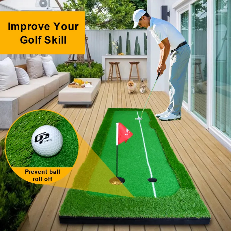 2BH พรมซ้อมพัตต์ ขนาด 50cm x 3 เมตร Putting mat มีสโลปหนึ่งด้าน กรีนจำลอง พัตต์กอล์ฟกลางแจ้ง