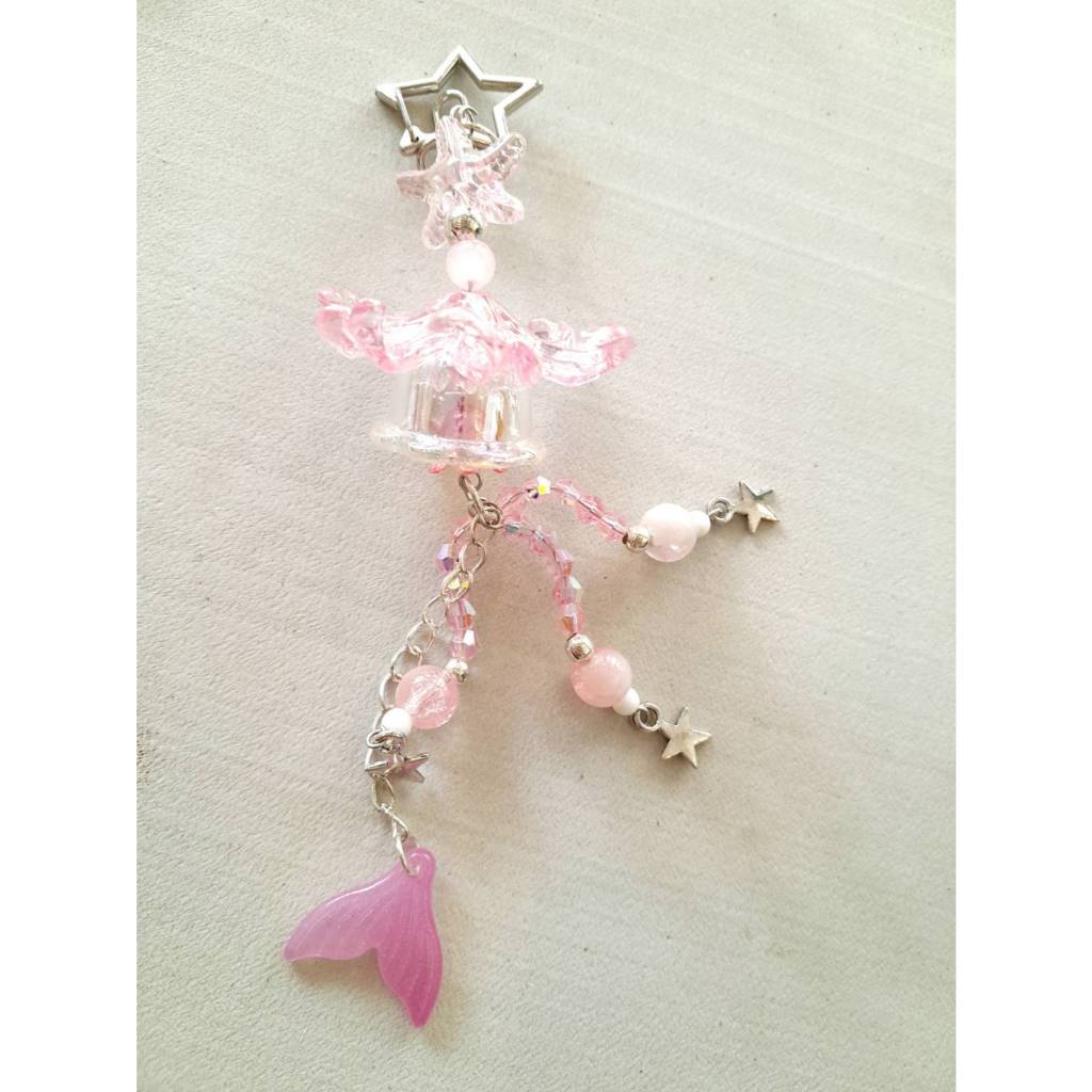 พวงกุญแจลูกปัดแมงกะพรุน-Jellyfish-Keychain