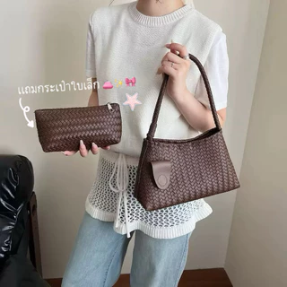 (พร้อมส่ง 🛻) กระเป๋าลายสาน 🍈 ✿ 👜✨กระเป๋าสะพายข้าง มีกระเป๋าแถมข้างใน เก๋มาก