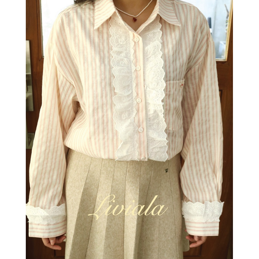 lenebkk liviala เสื้อเชิ้ตลูกไม้ Shirt