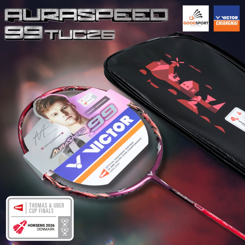 Victor ไม้แบดมินตัน รุ่น ARS-99TUC26 D 4U ฟรี! ขึ้นเอ็น+ ซองพรีเมี่ยม + ประกัน 6 เดือน