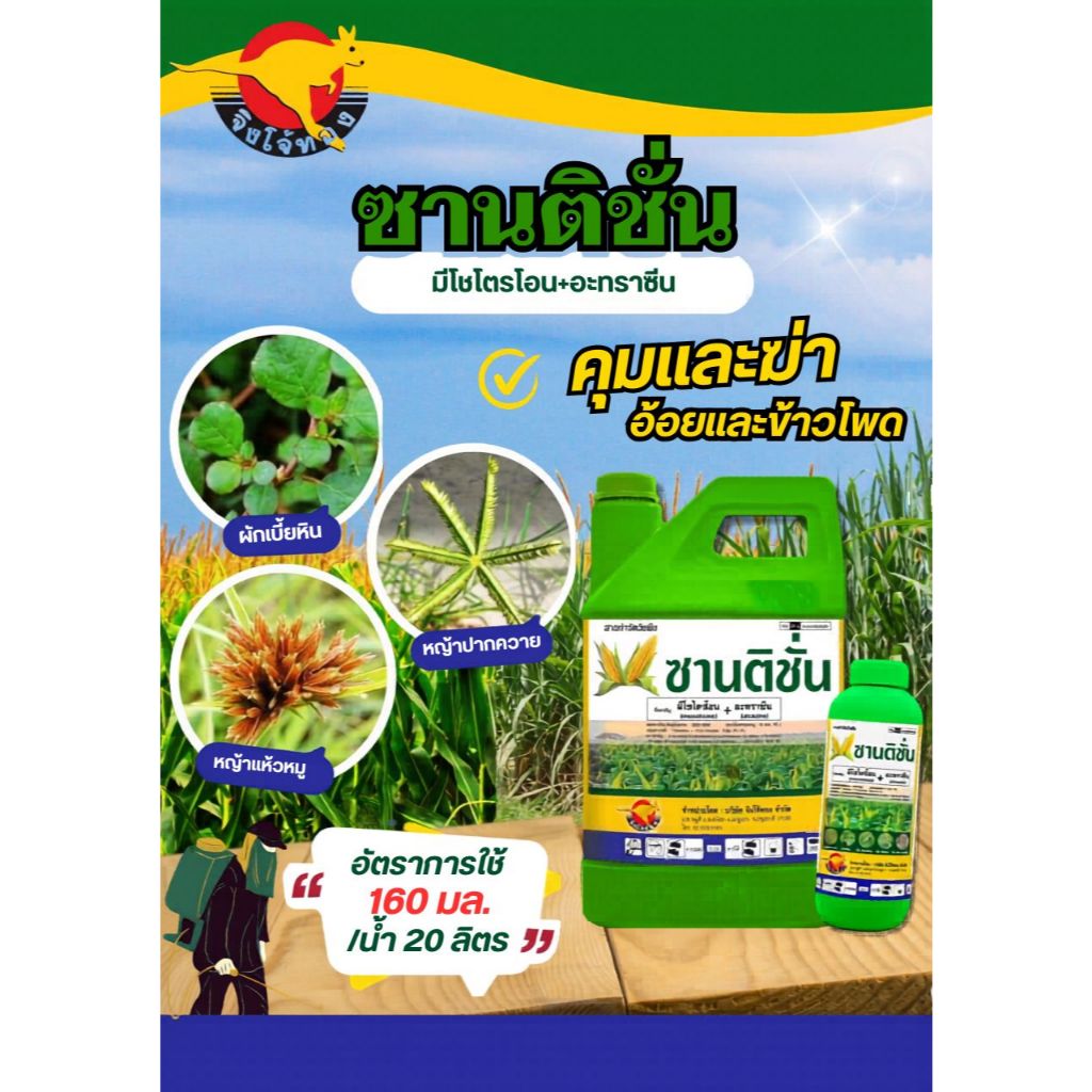 มีไซไตรโอน + อะทราซีน ซานติซั่น ขนาด 1 ลิตร  กำจัดหญ้าข้าวโพด