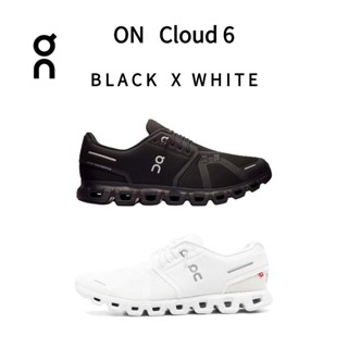 [on running] cloud 6 ของแท้ 💯%ขาวดำรองเท้าและรองเท้าผ้าใบสำห…