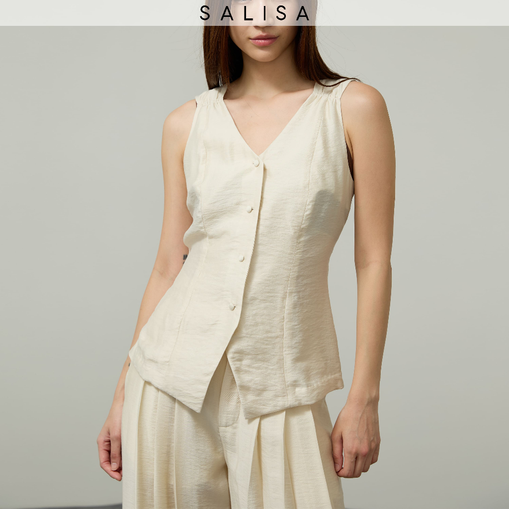 SALISA - VEST SS26 BUCKLE เสื้อกั๊ก (ปรับเอวด้านหลังได้)